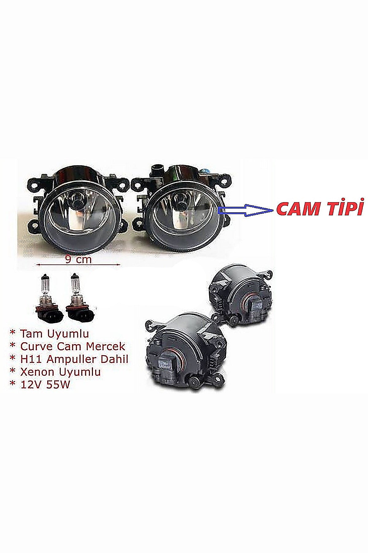 SİS FARI CAM TİPİ AMPÜLLÜ MEGANE II CONNET ÜNVRSL